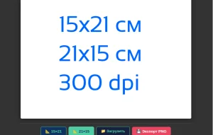 Холст 15 на 21 см, 21 на 15 см, 300 dpi  для добавления и раскладки изображений на холсте