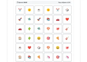 Собери пары - тест на зрительную память