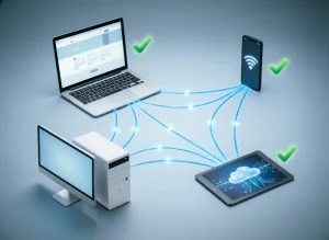 Статус подключения к сети с уведомлением о возобновлении подключения к интернету