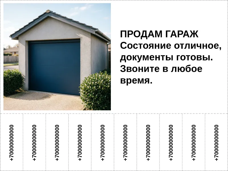 Пример объявления с фото