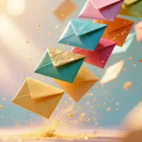 Конструктор конверта с выбором размера, цвета, добавлением фото изображения и надписи